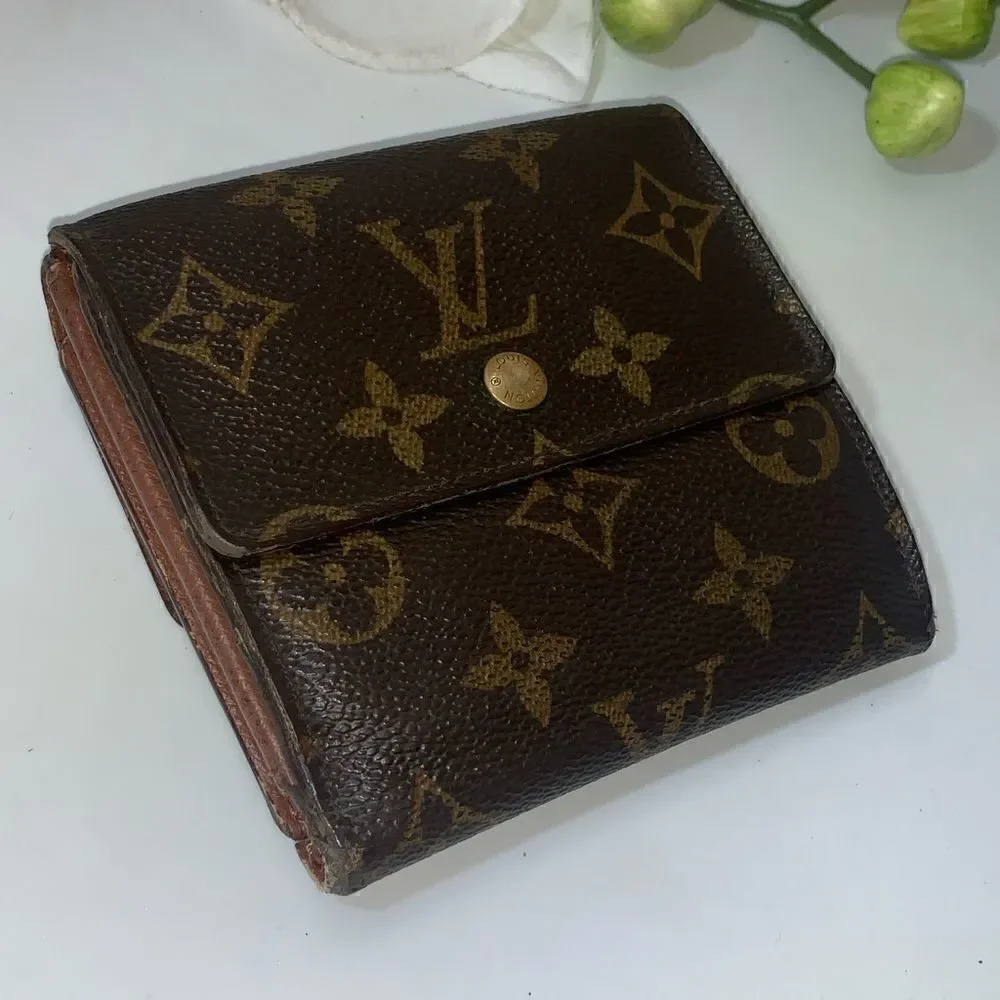 Authentic Louis Vuitton Monogram Elise Compact Wallet